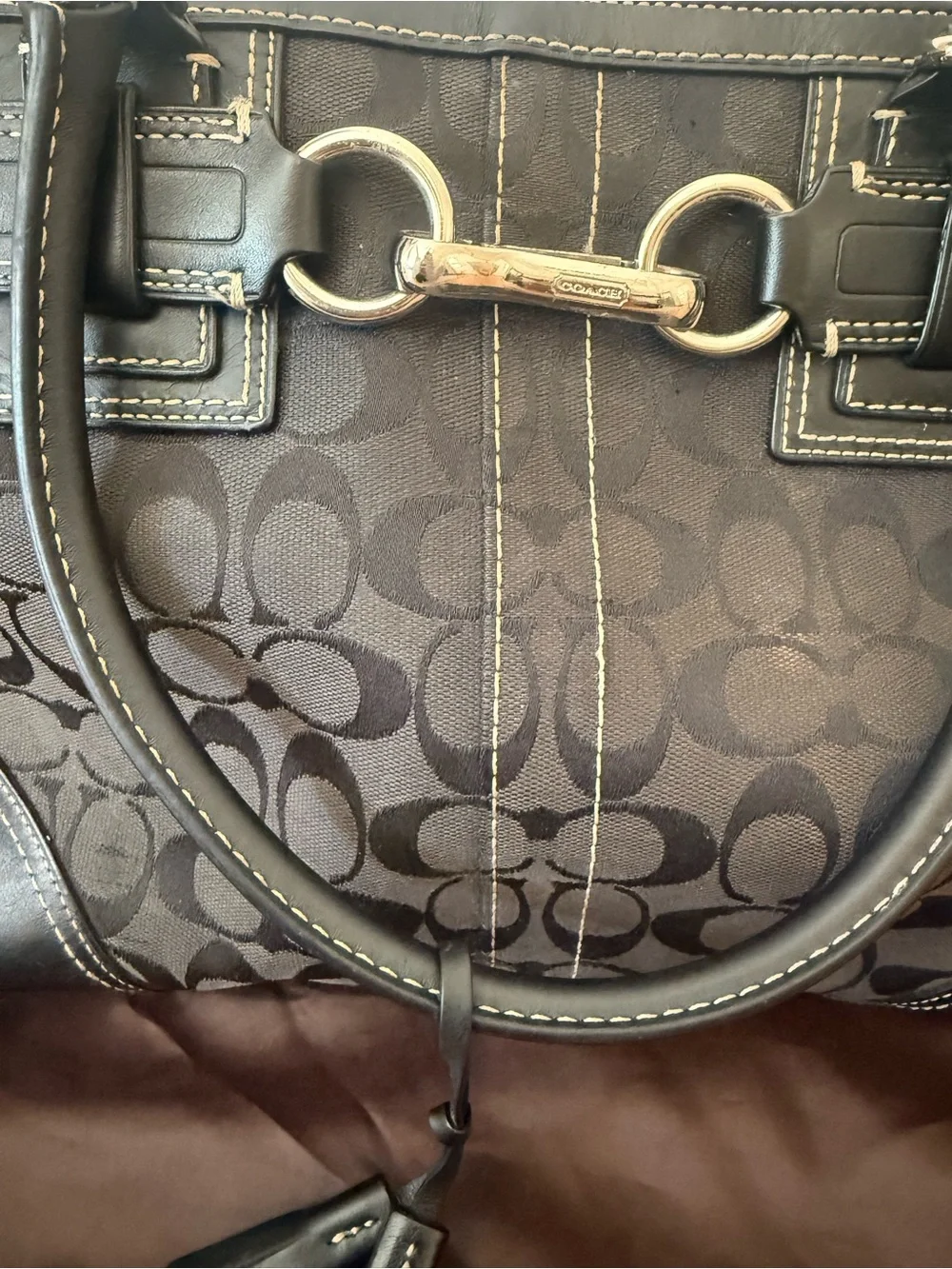 Coach vintage Y2K signature Hampton tote with matching wallet and duster bag